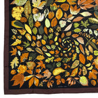 Hermes Scarf Silk Carre 90 Tourbillon Fallen Leaves Swirl Brown — view 4