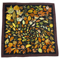 Hermes Scarf Silk Carre 90 Tourbillon Fallen Leaves Swirl Brown
