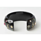Saint Laurent Bangle Bracelet Rhinestone Multicolor Black — view 5