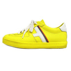 Hermes Boomerang Sneakers 40.5 Yellow Leather Shoes