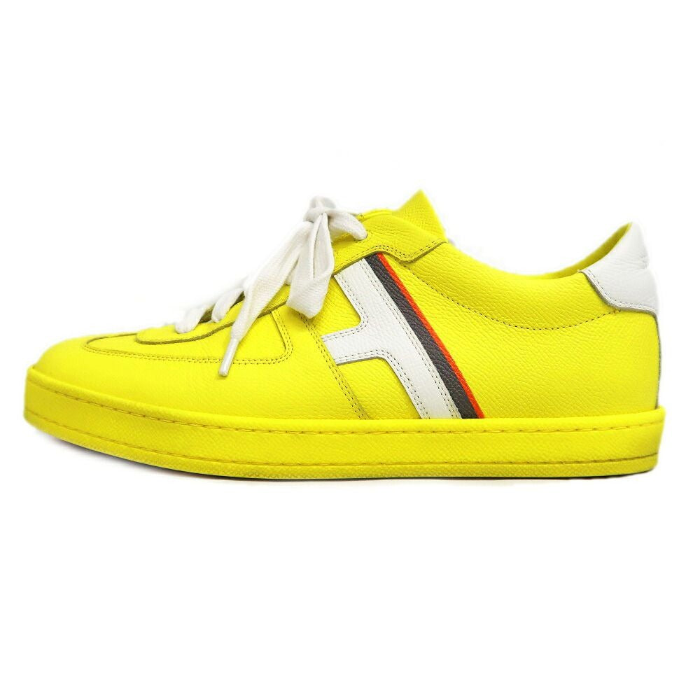 Hermes Boomerang Sneakers 40.5 Yellow Leather Shoes