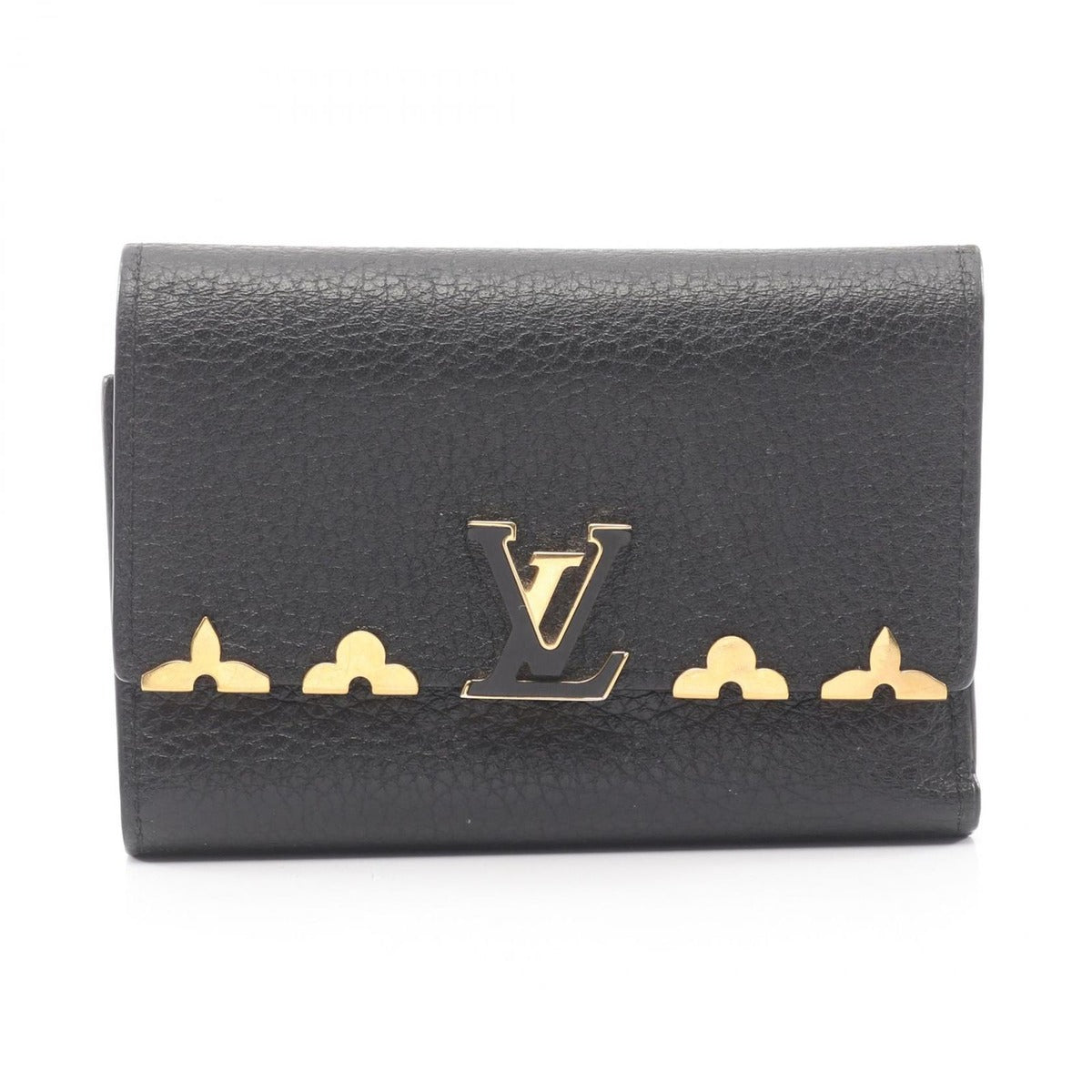 Louis Vuitton Trifold Wallet Portefeuille Capucines Compact Noir Black