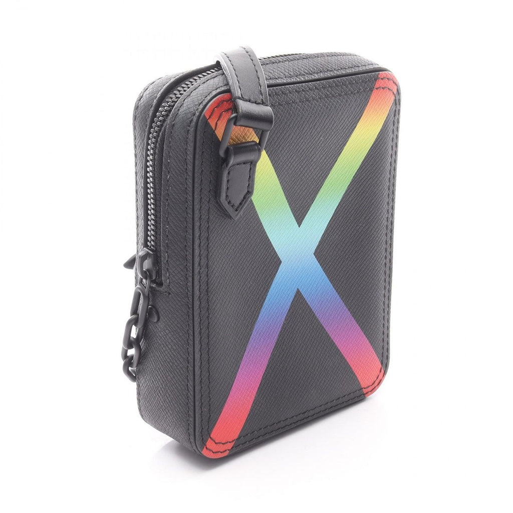 Louis Vuitton Shoulder Bag Danube Messenger Noir Black Rainbow Leather — view 2
