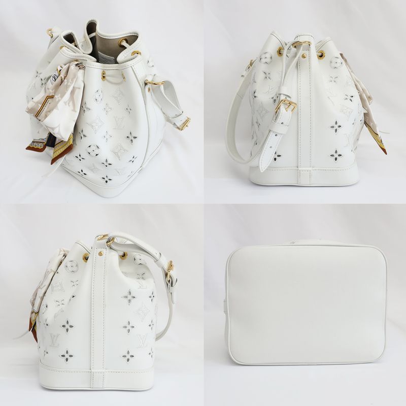 Louis Vuitton Noe PM Broderie-anglais Shoulder Bag White — view 4