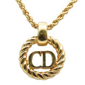 Christian Dior Necklace CD Logo Metal Gold Plated GP Accessories