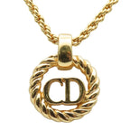 Christian Dior Necklace CD Logo Metal Gold Plated GP Accessories — view 2