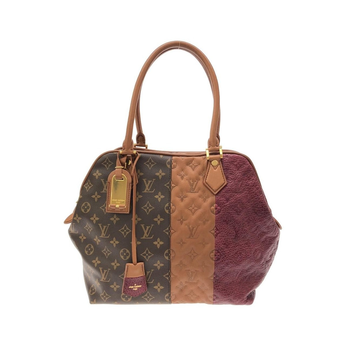 Louis Vuitton Monogram Blocks Tote Shoulder Bag Bordeaux