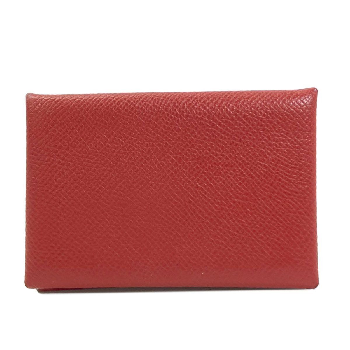 Hermes Calvi Silver Card Case Epsom