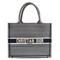Dior Book Tote Medium Bag White Black M1296 Ztqt m911 Houndstooth