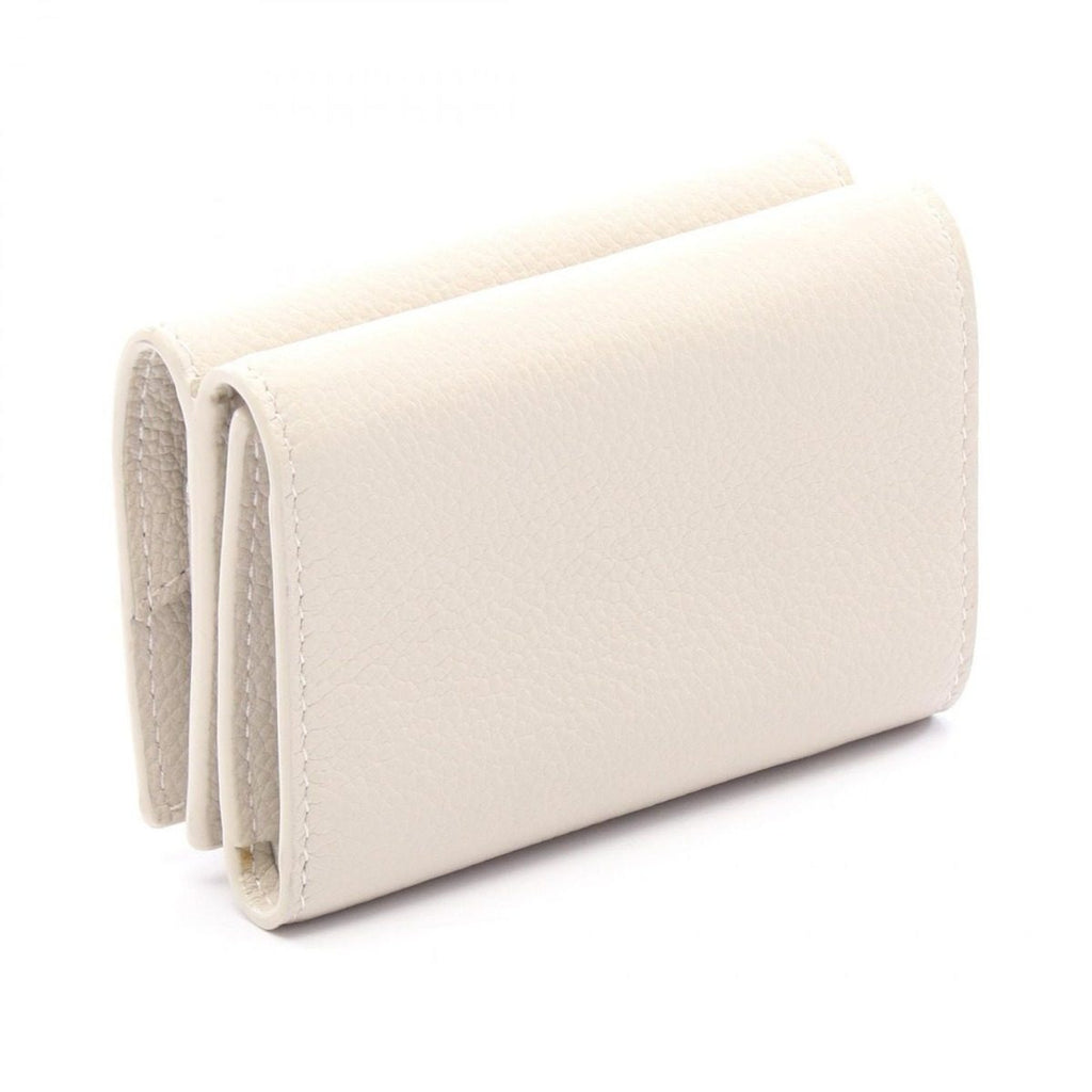 Saint Laurent Paris Trifold Wallet Compact Ivory Leather — view 2