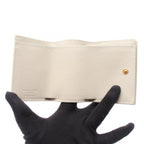 Saint Laurent Paris Trifold Wallet Compact Ivory Leather — view 3