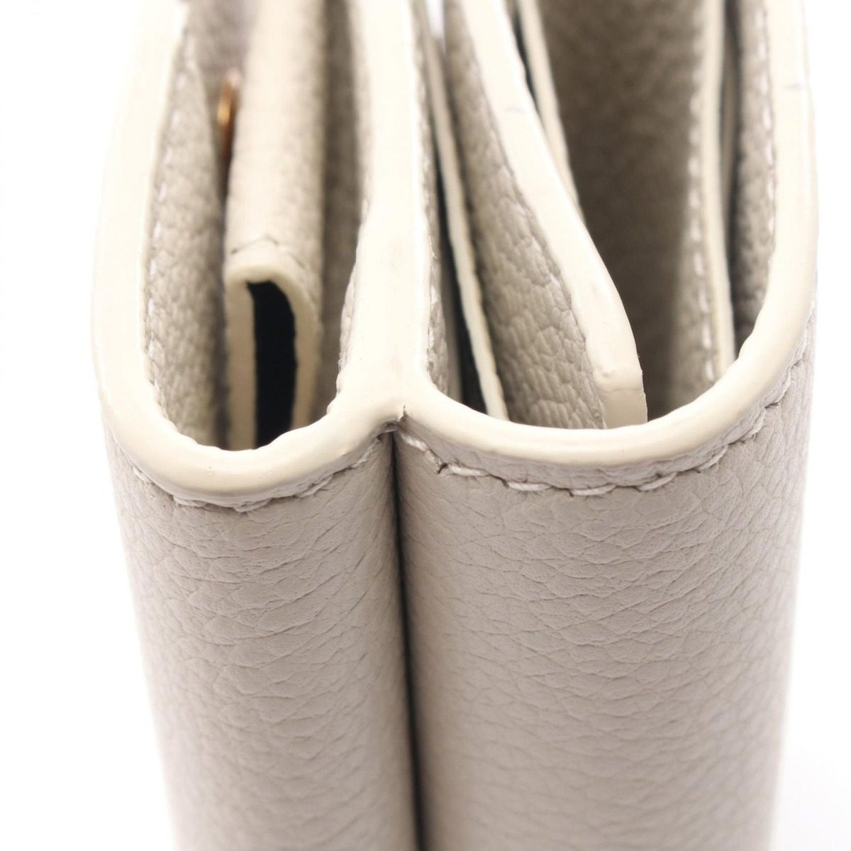 Saint Laurent Paris Trifold Wallet Compact Ivory Leather — view 9