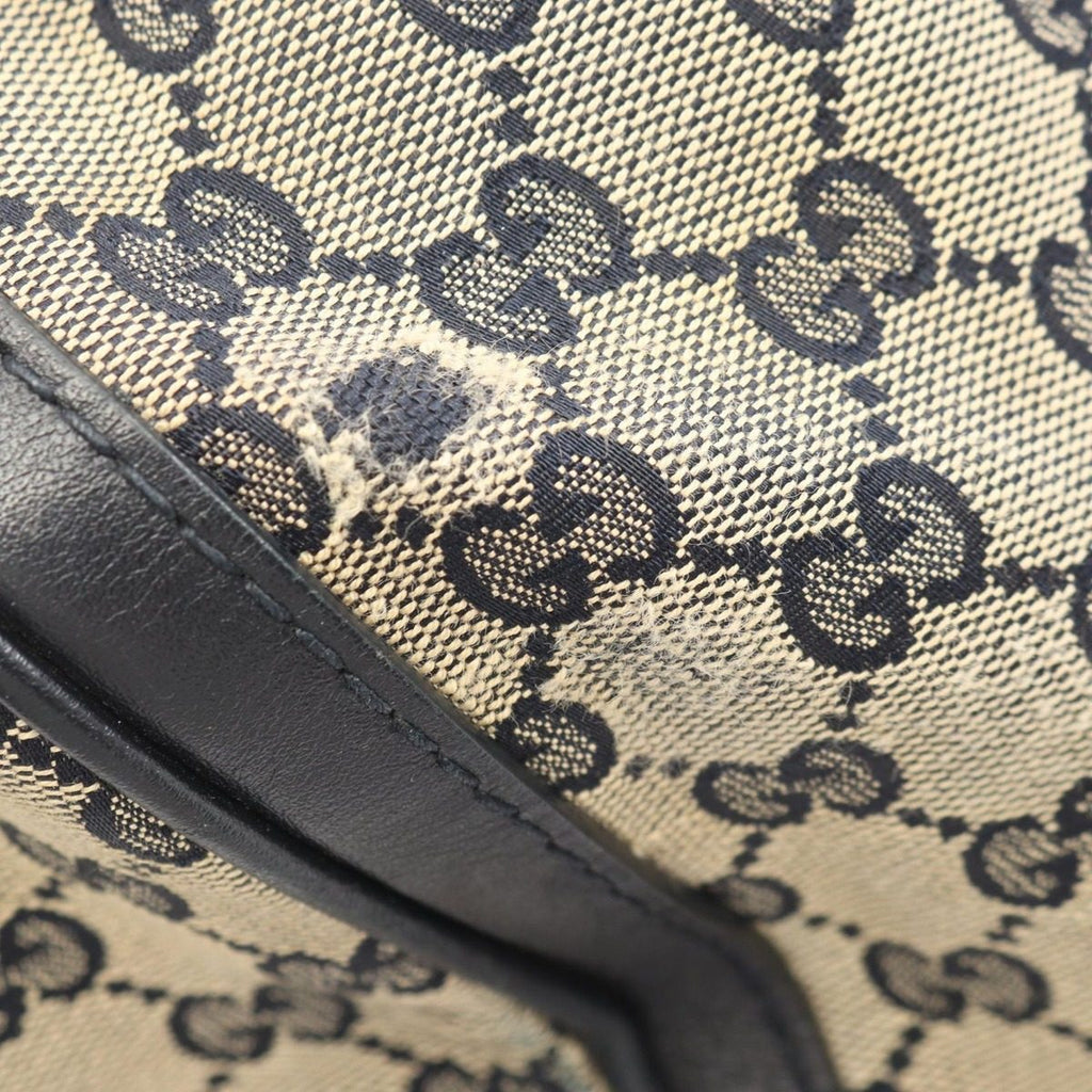 Gucci Handbag Webbing Line GG Canvas 2-Way Beige Black Boston — view 9