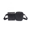 Gucci Waist Bag Guccissima Double Pouch Belt Black Leather