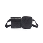 Gucci Waist Bag Guccissima Double Pouch Belt Black Leather