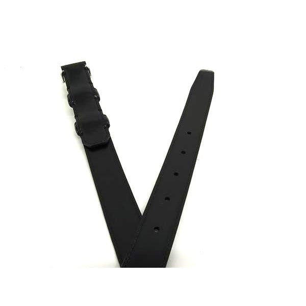 Celine Triomphe Leather Silver Hardware Belt Size 80 Black Fq0373 — view 3