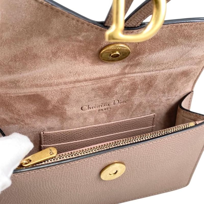 Christian Dior Waist Bag Saddle Belt Pouch S5619 Cwvg-50 pu Logo Pink Beige — view 9
