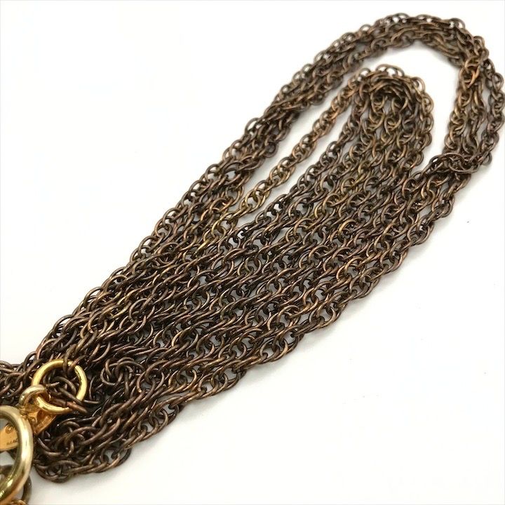 Chanel CC Logo Quilted Bag Necklace Gold Vintage — view 5