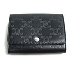 Celine Business Card Holder Triomphe Embossed Case Black 10 M243 Fqd38 si