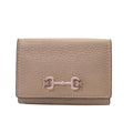 Gucci Horsebit Trifold Wallet Compact Leather Pink Logo