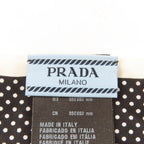 Prada Printed Silk Twill Nice Calf Lip Dot Pattern White Black 850 60 mm Scarf — view 6