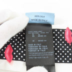 Prada Printed Silk Twill Nice Calf Lip Dot Pattern White Black 850 60 mm Scarf — view 7