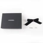 Chanel CC Logo Ribbon Velour Barrette Hair Black Silver — view 2