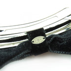 Chanel CC Logo Ribbon Velour Barrette Hair Black Silver — view 6