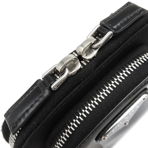 Prada Shoulder Bag Re-Nylon Smartphone Case Nylon Leather Black Silver Hardware — view 8