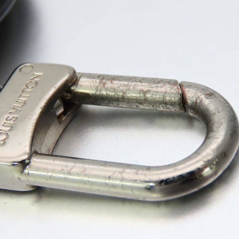 Louis Vuitton Key Holder Porte Cles Circle Metal Leather Silver Gray — view 3