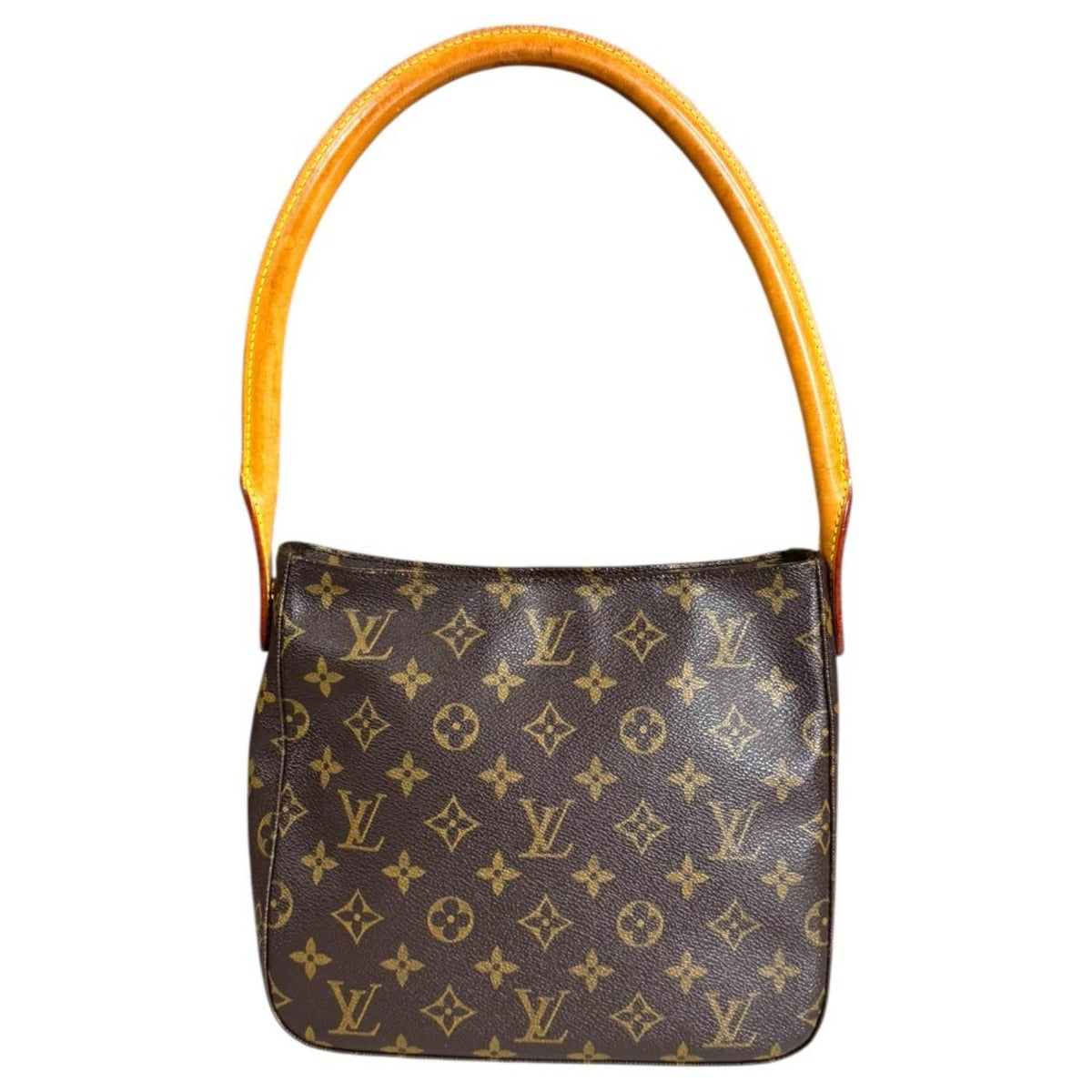 Louis Vuitton Looping MM Monogram Shoulder Bag Canvas Brown Model — view 3