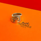 Hermes Gallop Horse Ring Silver 925 No 9 Accessory — view 3