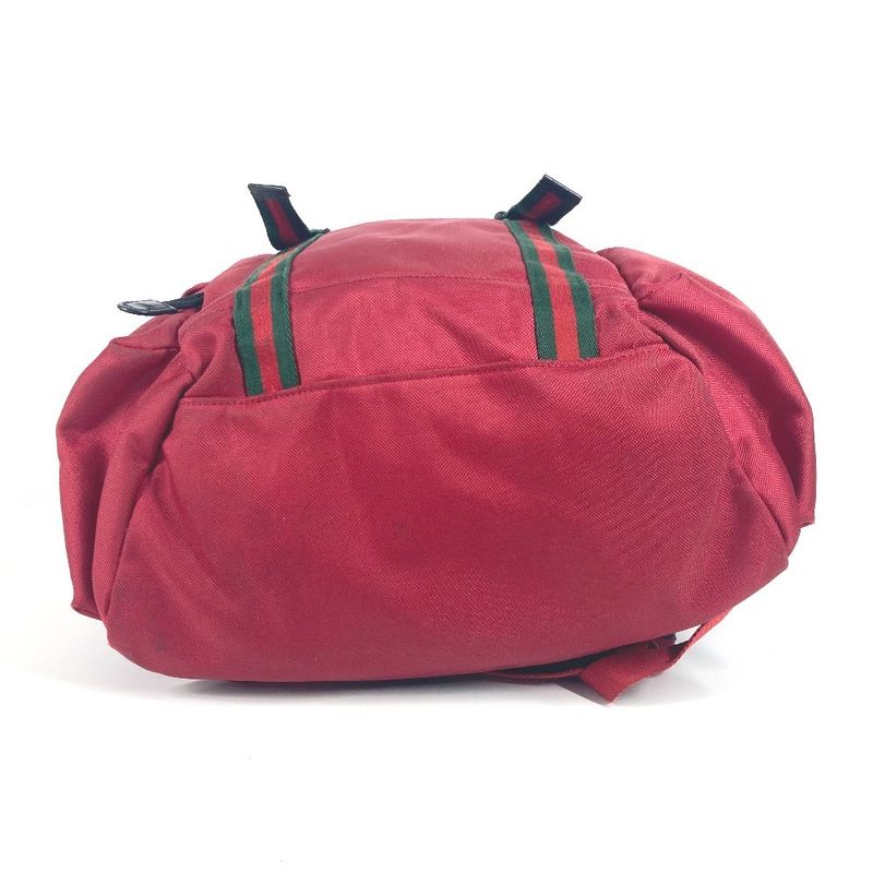 Gucci Backpack Techno Logo Sherry Line Web Nylon Canvas Red — view 5