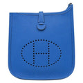 Hermes Shoulder Bag Evelyne TPM 16 Taurillon Clemence Blue Zelige Silver