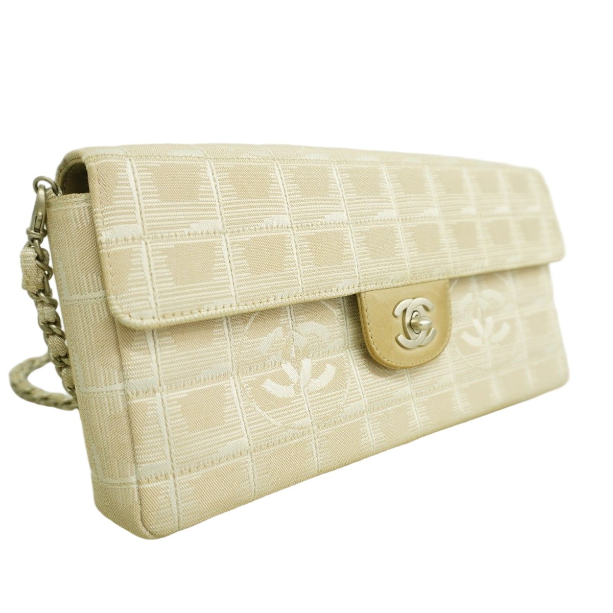 Chanel Shoulder Bag New Travel Nylon Beige Silver — view 2