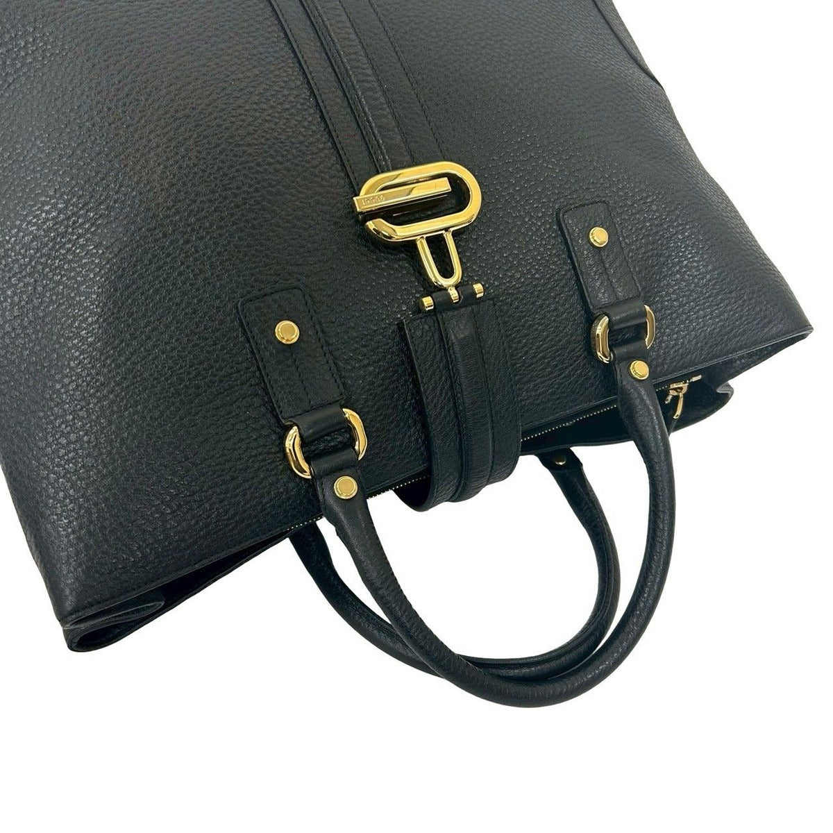 Gucci Log Gold Leather Tote — view 4