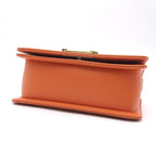 Chanel Chain Shoulder Bag Boy 20 Orange Gold Caviar Leather — view 3