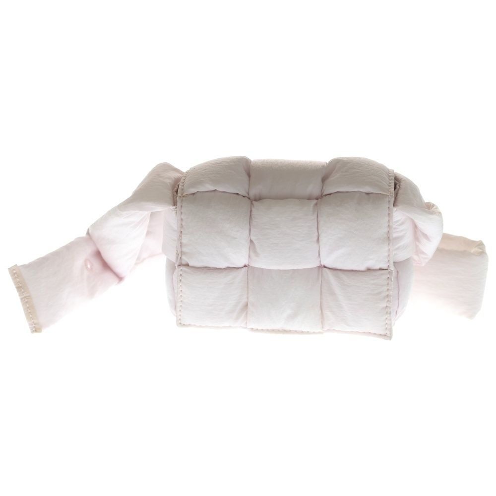 Bottega Veneta Padet Cassette Mini Shoulder Bag Pink Nylon Silver