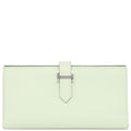 Hermes Long Wallet Bearn Soufflet Verso Veau Epsom Vert Fizz Yucca Silver