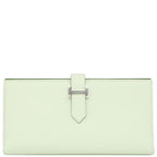Hermes Long Wallet Bearn Soufflet Verso Veau Epsom Vert Fizz Yucca Silver