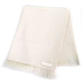 Hermes Chevron Zoom 100% Cashmere Leather With Logo Patch Fringe Shawl Scarf