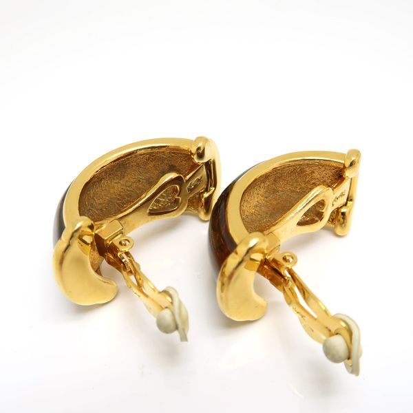 Yves Saint Laurent Earrings GP Arabesque Large Brown Vintage — view 7