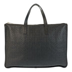 Loewe Repeat Anagram Black Silver Leather Business Briefcase