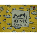 Hermes 100% Silk All-over Pattern Necktie Gentlemen Yellow And Multicolo — view 4