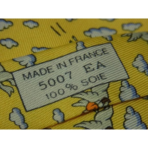 Hermes 100% Silk All-over Pattern Necktie Gentlemen Yellow And Multicolo — view 5