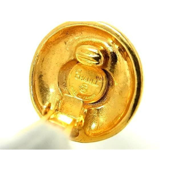 Chanel Coco Mark Clip-on Earrings Gold Metal Vintage — view 2