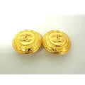 Chanel Coco Mark Clip-on Earrings Gold Metal Vintage
