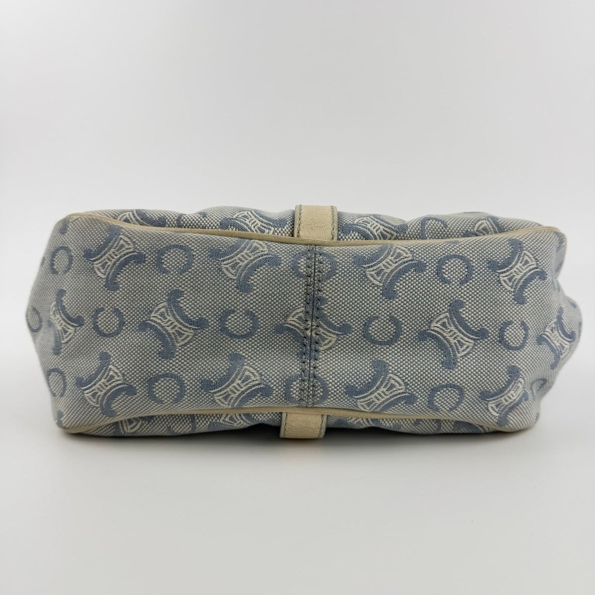 Celine C Macadam Shoulder Bag Blue Canvas Vintage — view 8