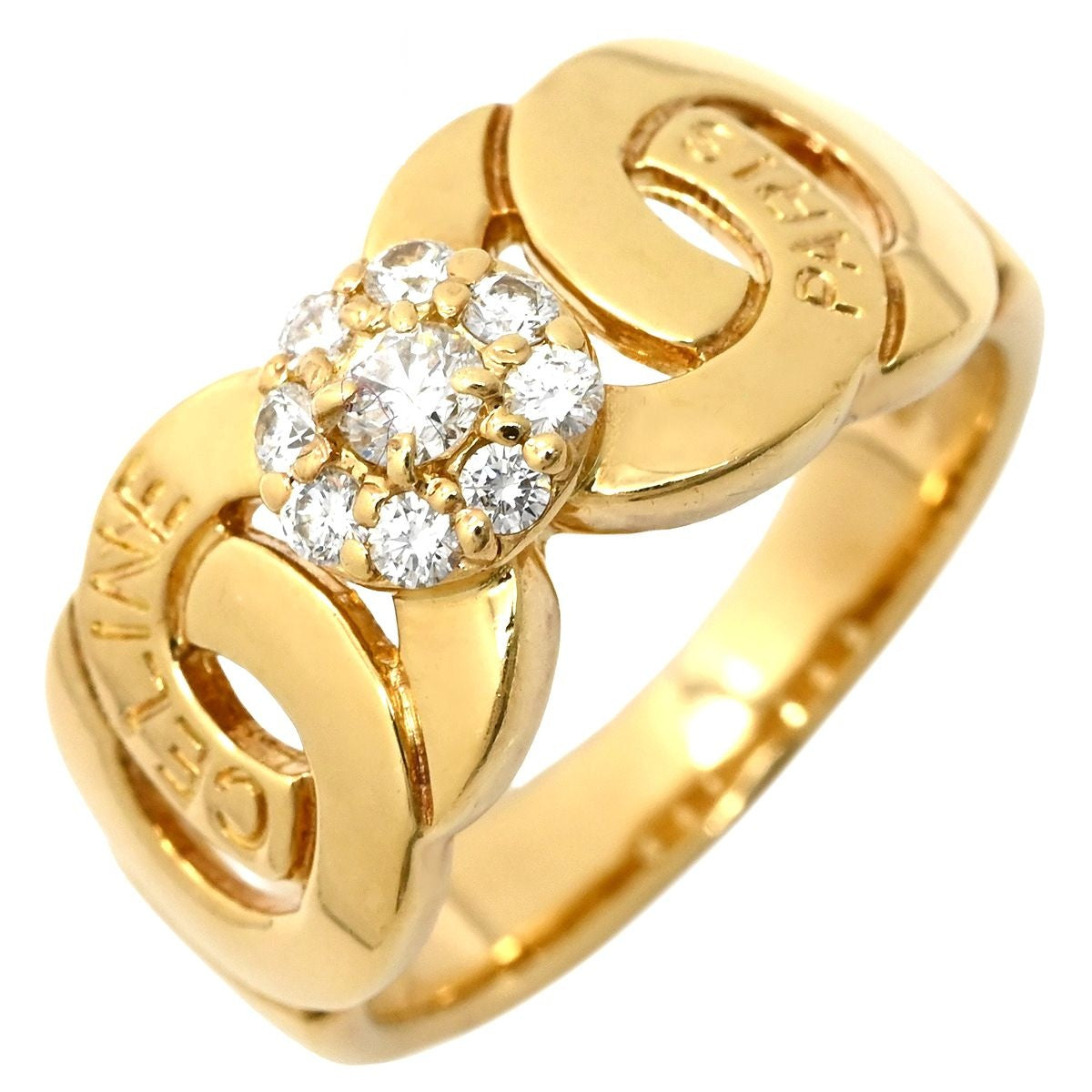 Celine Ring Diamond Logo Circle Yellow Gold 18k