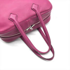 Hermes Victoria 35 Taurillon Clemence Leather Hand Boston Bag Purple Ladie — view 6